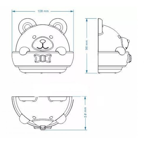 Söt björnformad LED-nattlampa uppladdningsbar plug-in-fjärrkontroll