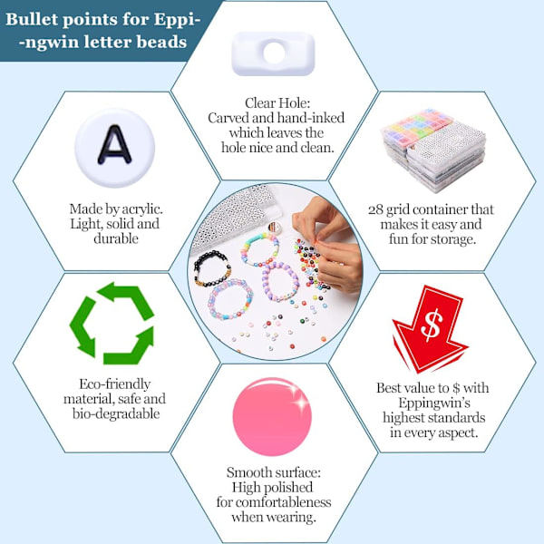 1000+ kpl neliönmuotoisia kuutiokirjainhelmiä, 6x6 mm helmiä, helmiä korujen valmistukseen, helmiä rannekorujen valmistukseen, aakkoshelmiä, 28 ruudukon laatikossa (neliö suuri H Black Letters & White Base
