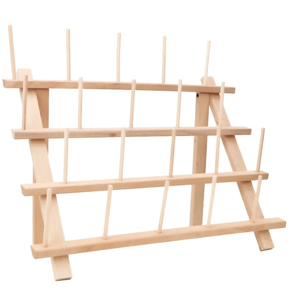 Træ 20 Spoler Kegle Tråd Stativ Rack Foldbar Syning Broderi Opbevaring Holder Organizer