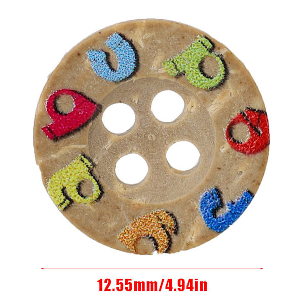 100 stk fargerike runde kokosnøttknapper 12,5 mm DIY syhåndverk knapper klestilbehør 2