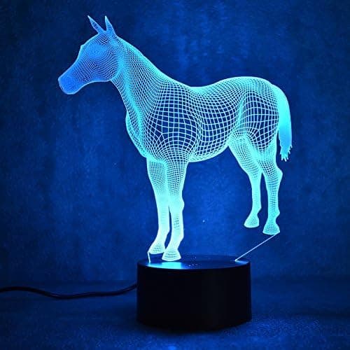 3D Hest Natlampe LED Illusion 7 Farveskiftende Touch