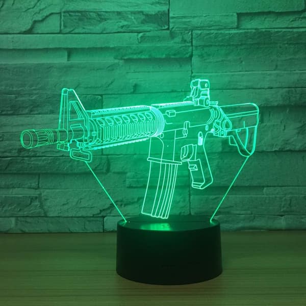 3D LED Pistol Optisk Illusion Sensor Natlampe med Smart