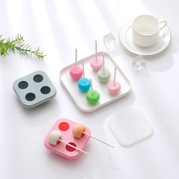 4-Hulls Rund Stjerne Himmellollipop Silikagelform DIY Baking