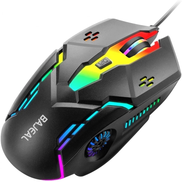 Ljusstark spelmus, trådbunden RGB-bakgrundsbelyst mus, Unive