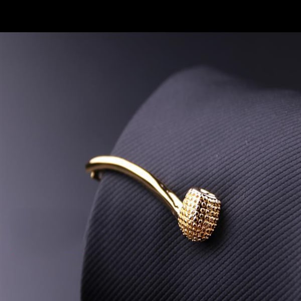 Herr Metall Siliver Tone Enkel Halsband Slips Spänne Klämma Bes C