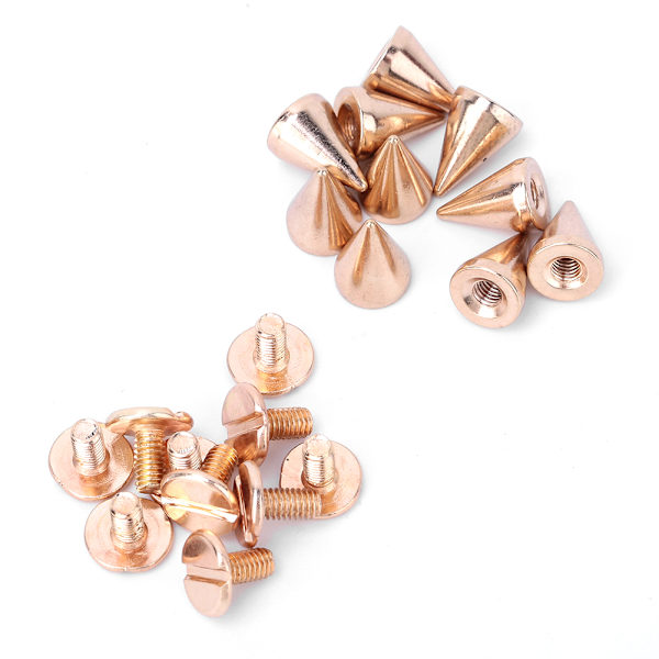 50 st 7*10 mm kula spikar punk nitar läderhantverk nitar DIY kläddekoration (guld)