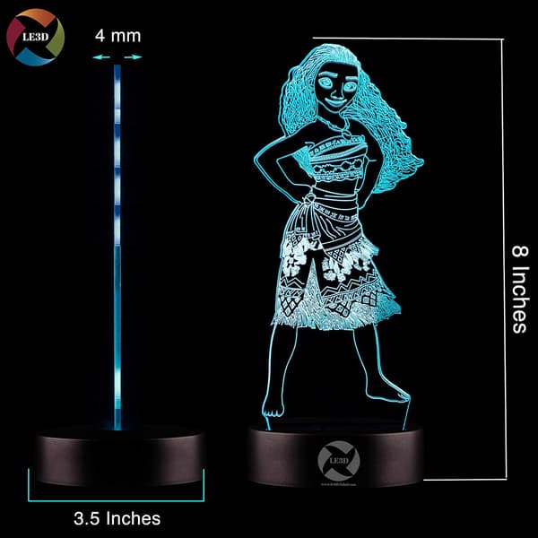 3D Optisk Illusjon Nattlys - 7 LED Fargeskiftende Lampe