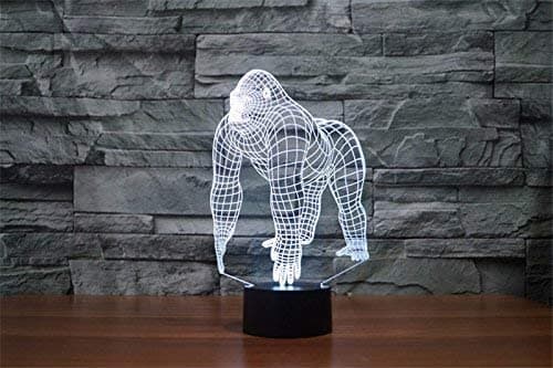 3D Abe Gorilla Natlampe Illusion Dyr LED Lamper