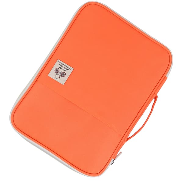 A4 Dokumentpose Filmappe Portfolio Organizer Computer Notebook Lynlås Etui (Orange)