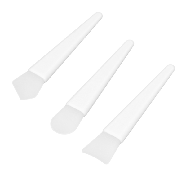 3 st silikonborste appliceringskit mjukt upprepat användning lättviktsmakeup silikonborste för hemresor fest vit