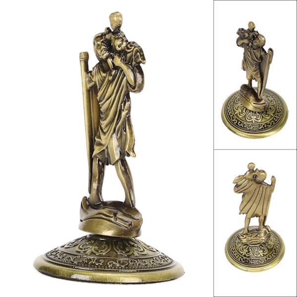 Jesus Statue Olivfarvet 3,5 tommer Høj Stærk Legering Stabil Base Utsøgte Detaljer Jesus Figur til Hjem Bil Kontor