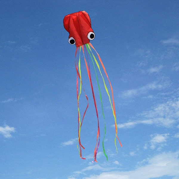 Kite Pack 3 färger Vacker Stor Lätt Flygande Drake för Barn-Mjukvara Bläckfisk-Den är stor! 31 tum bred med lång svans 157 tum lång-Perfekt för Beac