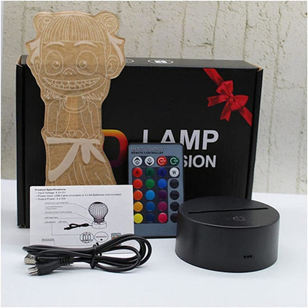 3DYYCX RGB USB 7/16 Färg Fjärrkontroll Touch Switch 3D Lampa Cartoo