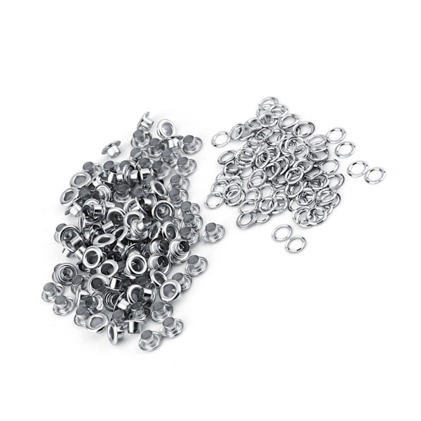 5mm Metal Øjer Vaskemaskiner Grommets Scrapbooking Læder Håndværk (Sølv)