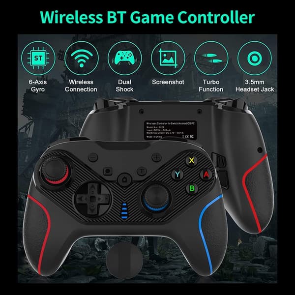 Axis Trådløs BT Spilcontroller med Gyroskop Gamepad Dual