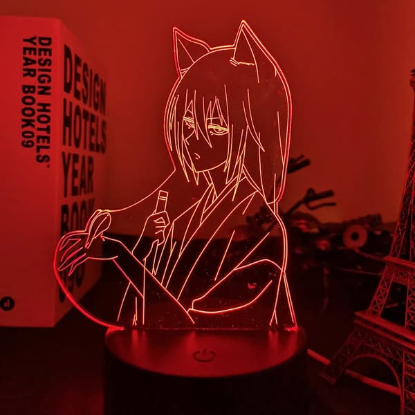 Nyeste Anime 3D Led Lys Kamisama Kiss Tomoe Figur til Seng