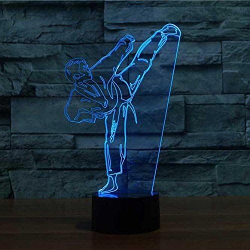 3D Gradient Karate Taekwondo Nattlys Berøringsbryter 7 Farger