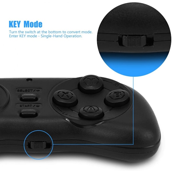 Trådlös Bluetooth-spelkontroll, med automatisk slutare Black