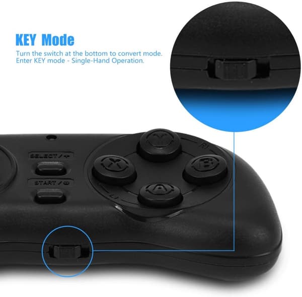 Trådløs Bluetooth spilcontroller, med auto shutter funktion Black
