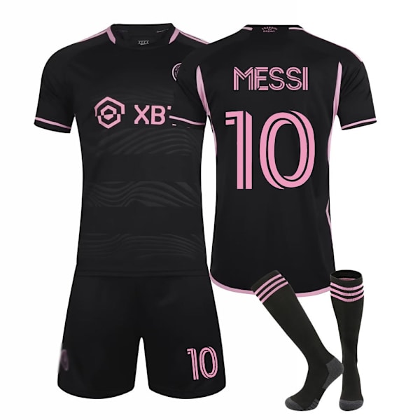 Miami Home and Away No.10 Lionel Messi International Major League Soccer Jerseys Set Vuxen Jersey(Strumpor ingår) Pink XXL