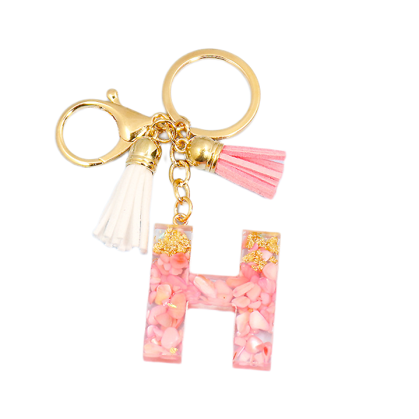 Söt initial nyckelring A-Z bokstav glittrande glitter nyckelring P H