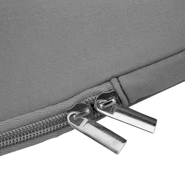 Laptop Sleeve Solid Farve Dobbelt Lynlås Håndtaske Notebook Beskyttende Etui Grå 15 Tommer