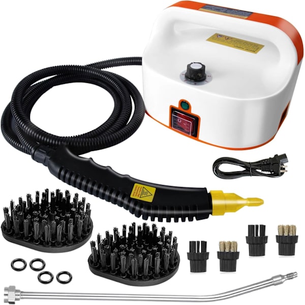 2500W håndholdt damprenser, højtemperatur damprenser til rengøring, damprensning til madras, bilpleje sofa polstring badeværelse (orange-ny V Orange-New Version