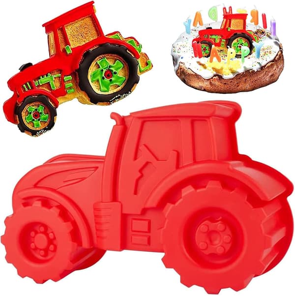 3D Traktor Silikon Bakformar - Diskmaskinssäker Bilkakform för Festkakor, Choklad & Desserter