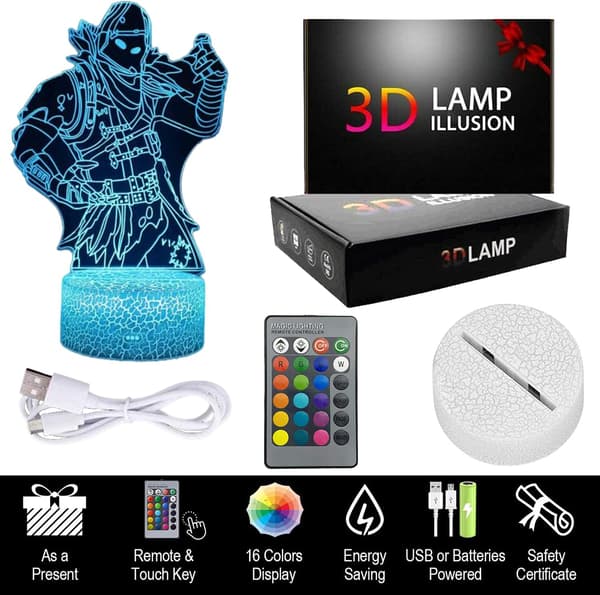 Raven Fantastisk 3D Ljus Sovrum Bordslampa Nattljus Chil