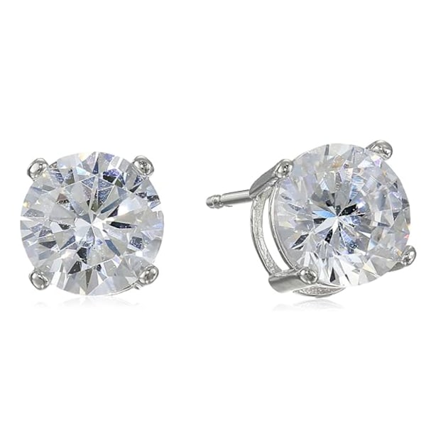 Essentlals Belagt Sterlingsølv Cubic Zirconia Ørestikker ess) 6mm