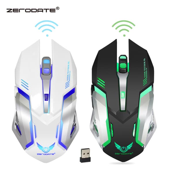 Spelmus, ergonomisk design 2.4G trådlös mo