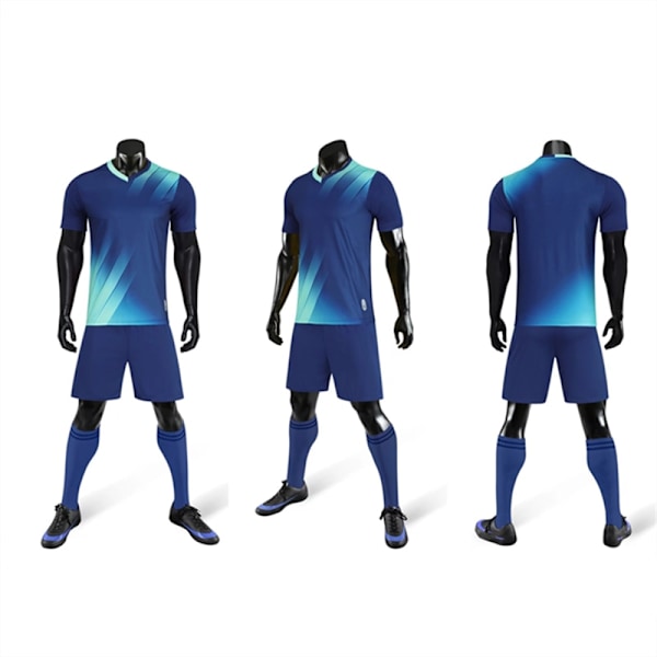 Andningsbara fotbollströjor för män och barn, träningsdräkter, löpset, snabbtorkande joggingkläder, fotbollssportkläder Blue XS