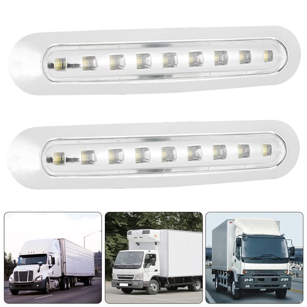2 stk 9 LED Lastebil Sidelys Rød Gul Hvit Sidelys Blinklys 10-30V