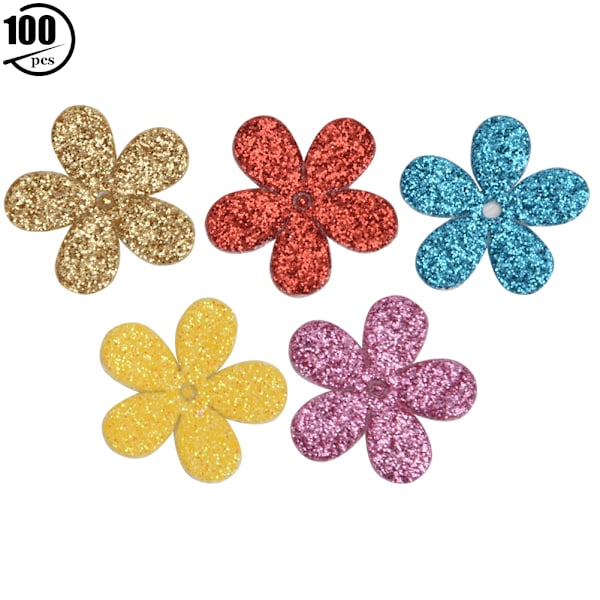 100 stk. Farverige Dekorationspatches Trim Applikation DIY Syning Patch Tøj Tilbehør(Type D)