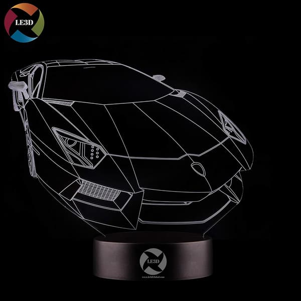 3D Optisk Illusjon Nattlys - 7 LED Fargeskiftende Lampe