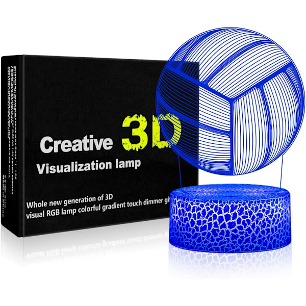 7 färger 3D Illusion Ljuslampa Auto Gradvis Ändring 3D Nig