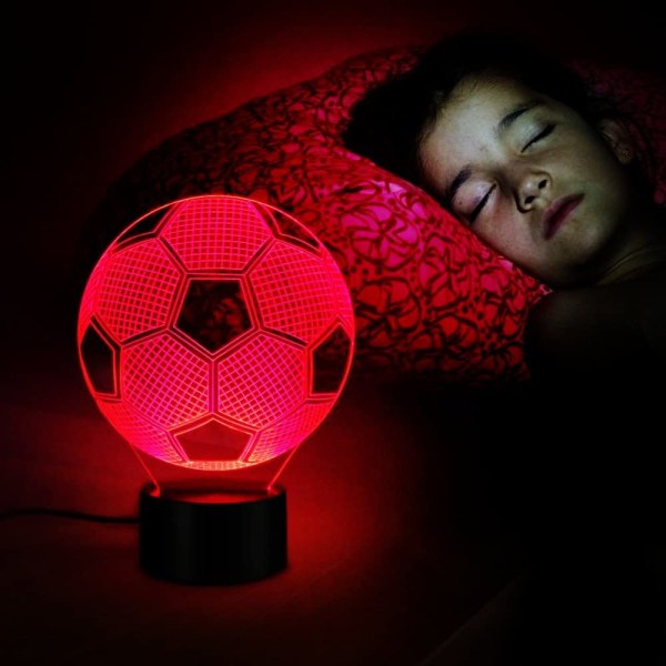 3D fotbollslampa presenter för pojkar, flickrum, nattlampa T