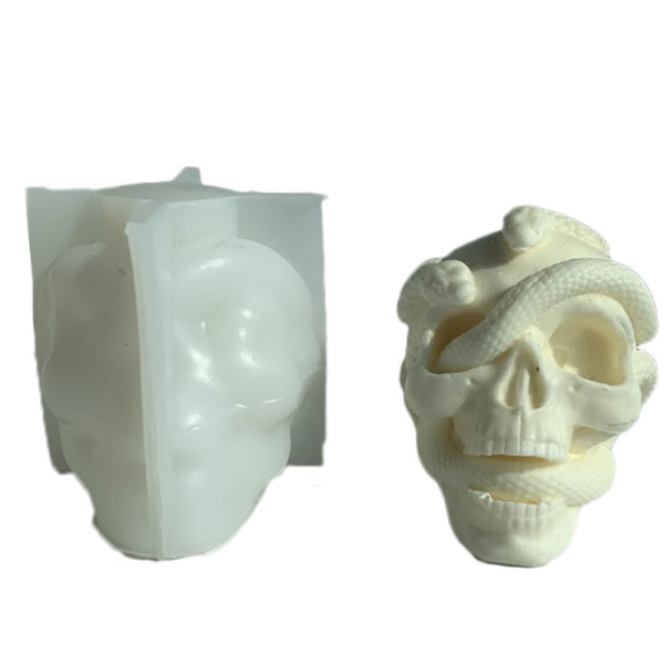 3D Snake Skull Silikoneform til stor stearinlysform af harpiks(la