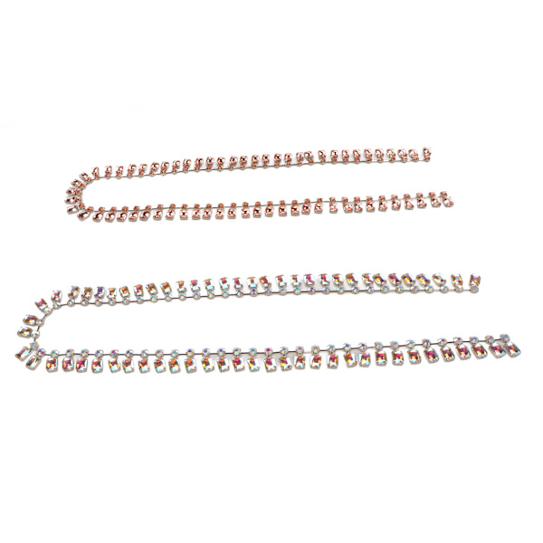 Rhinestone-kjede DIY kuttbar fargefast Champagne AB farge krystall rhinestone kjede trim for dekorasjon