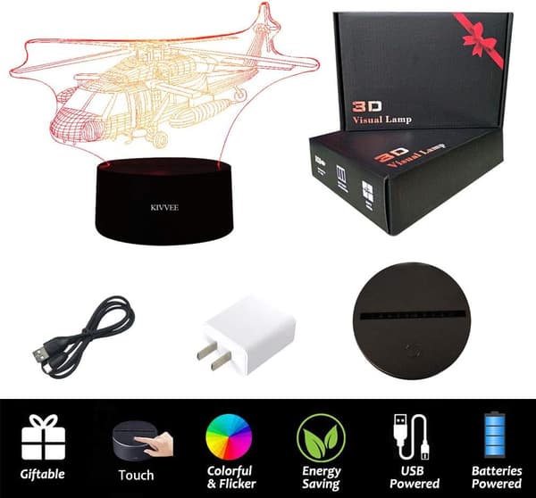 Fighter Helicopter Visuell 3D Nattlys Fly Leker 2D la