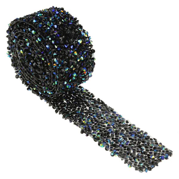 Diamant Mesh Wrap Rull Sparkle Krystall Rhinestone Bånd Bryllupsdekorasjon (Blå & Svart)