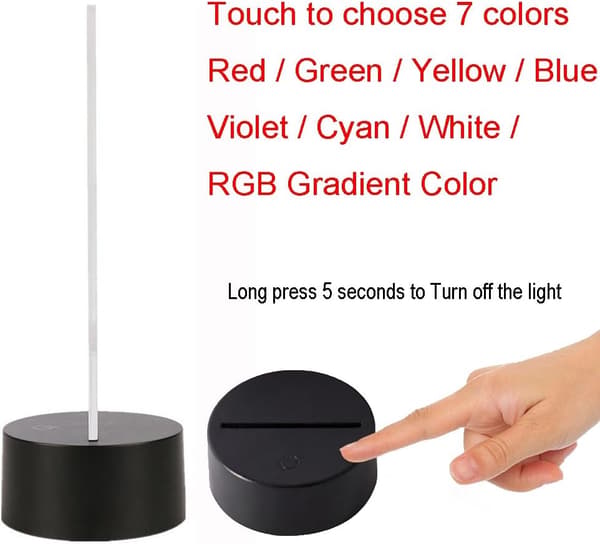 3D Natlampe Optisk Nyhed Illusion LED Lys Smart Touch