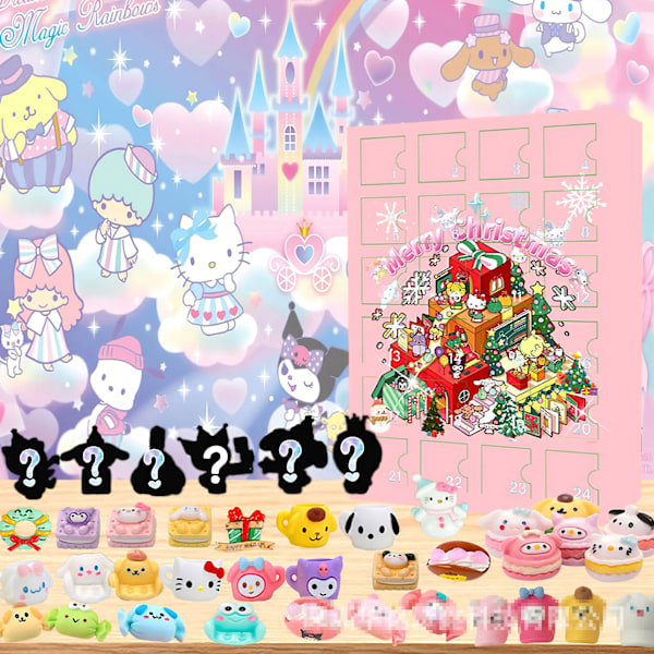 2024 Ny Julkalender Sanrio HelloKitty Kalender Blind Box, 24 Dagar Julnedräkningspresent, Julkalender Överraskningspresent för Barn