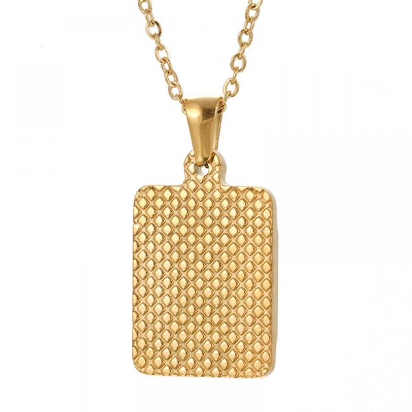 18K Guldpläterad Initial Halsband, Kvadratisk Bokstav
