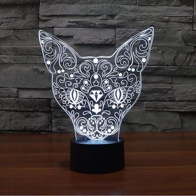 Ny Animal Totem Kat Katte Indretning 3D Natlampe Touch Switch