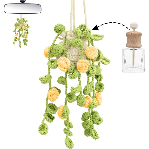 Mini rosebukett bilventilklips luftfrisker, kunstig blomsterdesign med forfriskende duft og gjenbrukbar diffuserpute, elegant int flower