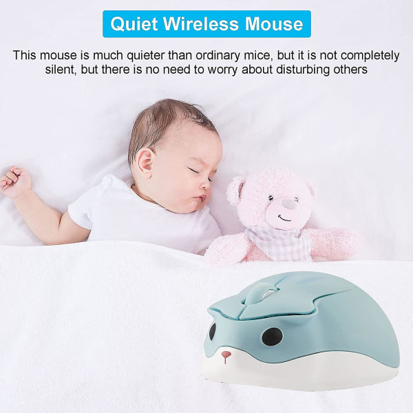 Söt Animal Silent Wireless Mouse Tecknad Hamster Shape Mini