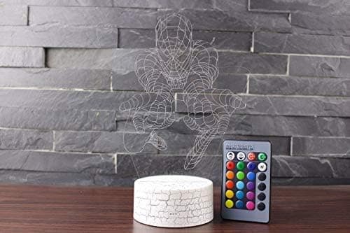 3D Illusion Natlampe Superhelt Tre Mønstre 16 Farver Ch