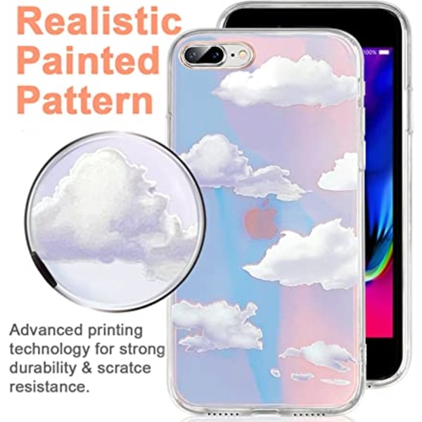 Kompatibelt iPhone 8 Plus-fodral, iPhone 7 Plus 5,5 tum fodral C