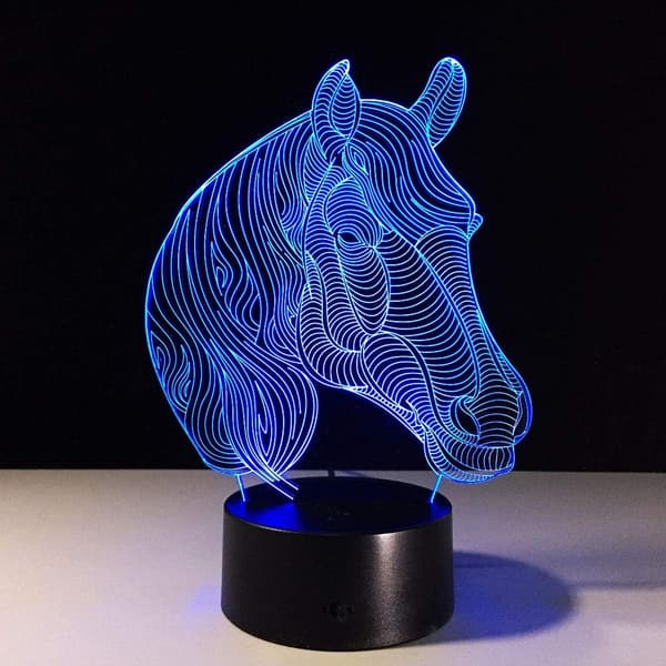 Optisk illusion af vandmand, 3D LED-sensor natlampe med Sm